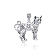 Celtic Cat Sterling Silver Pendant TPD5737