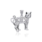 Celtic Cat Sterling Silver Pendant TPD5737