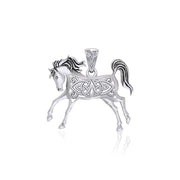 Celtic Running Horse Sterling Silver Pendant TPD5738