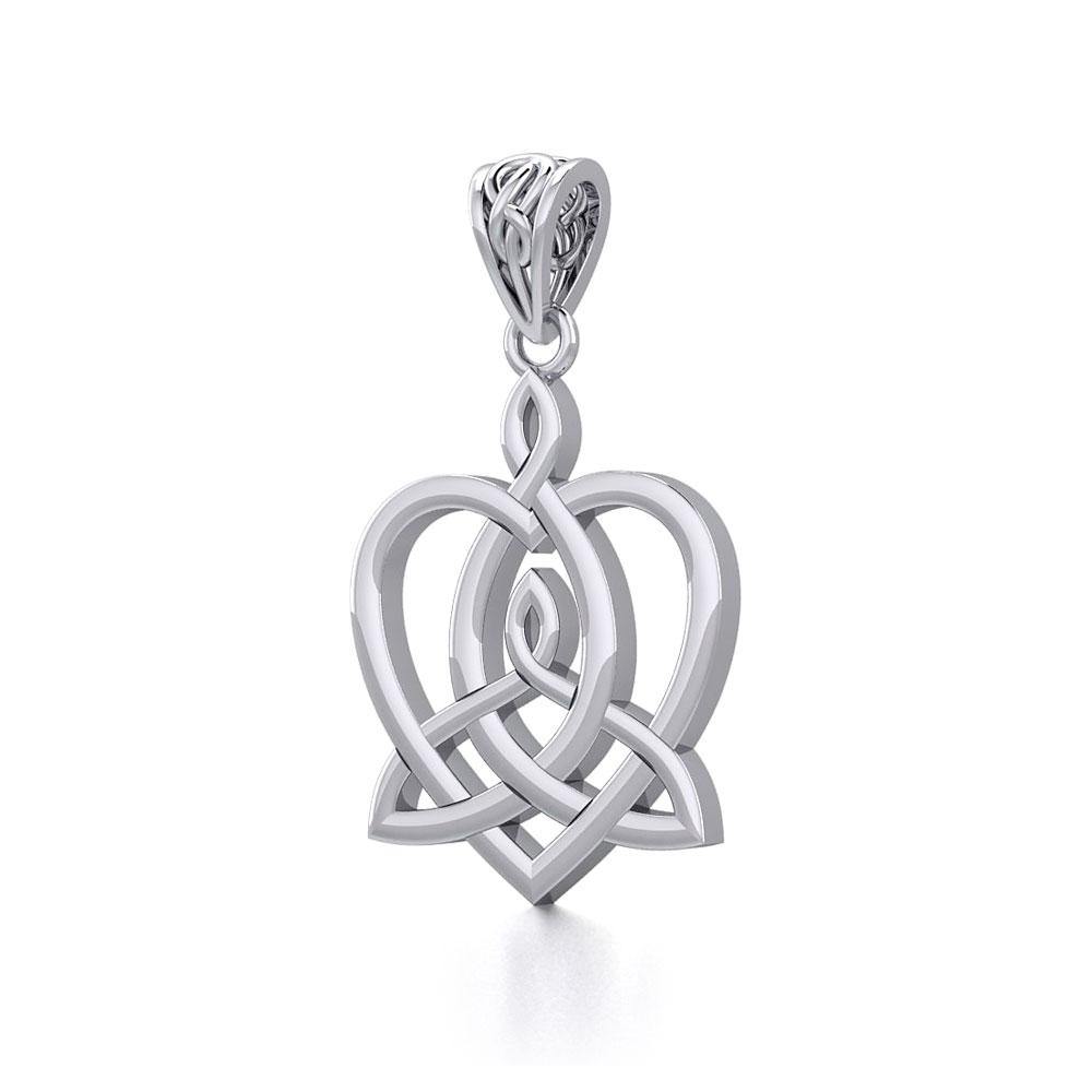 Celtic Motherhood Triquetra or Trinity Heart Silver Pendant TPD5782 - Jewelry