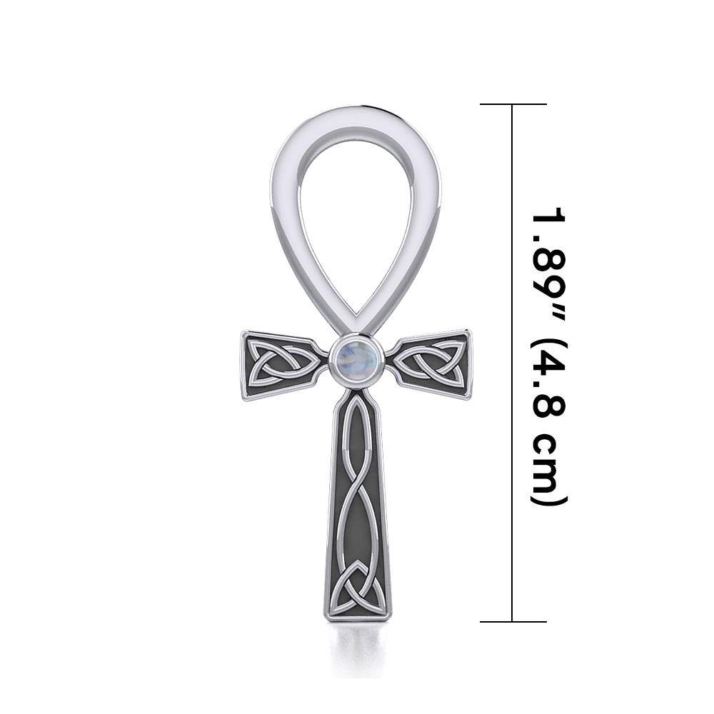 Celtic Ankh Silver Pendant with Gem TPD5812 - Jewelry