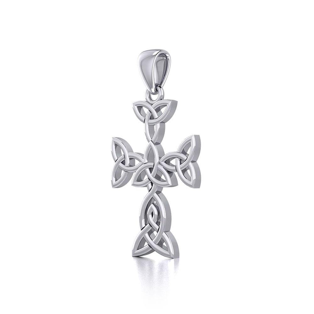 Celtic Triquetra or Trinity Knot Cross Silver Pendant TPD5815 - Jewelry