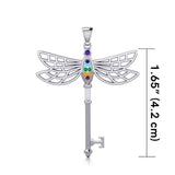 Chakra Dragonfly Spiritual Enchantment Key Silver Pendant TPD5816 - Jewelry