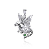 Dragon with Triquetra Silver Pendant TPD5821 - Jewelry