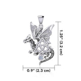 Dragon with Triquetra Silver Pendant TPD5821 - Jewelry