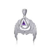 Angel Wings Recovery Sterling Silver Pendant with Gemstone TPD5840