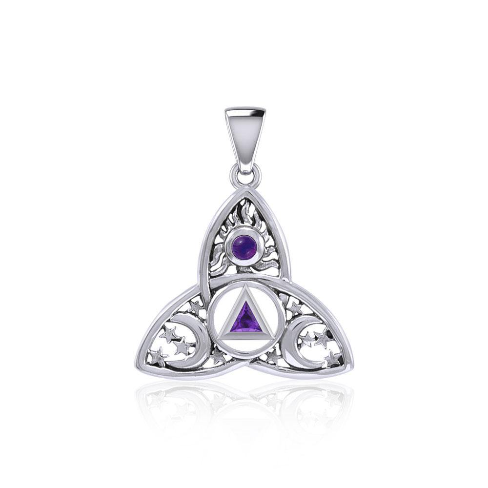 Celtic Trinity Recovery with Celestial Pendant with Gemstone TPD5842 - Jewelry