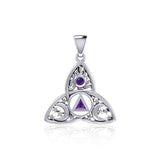 Celtic Trinity Recovery with Celestial Sterling Silver Pendant with Gemstone TPD5842