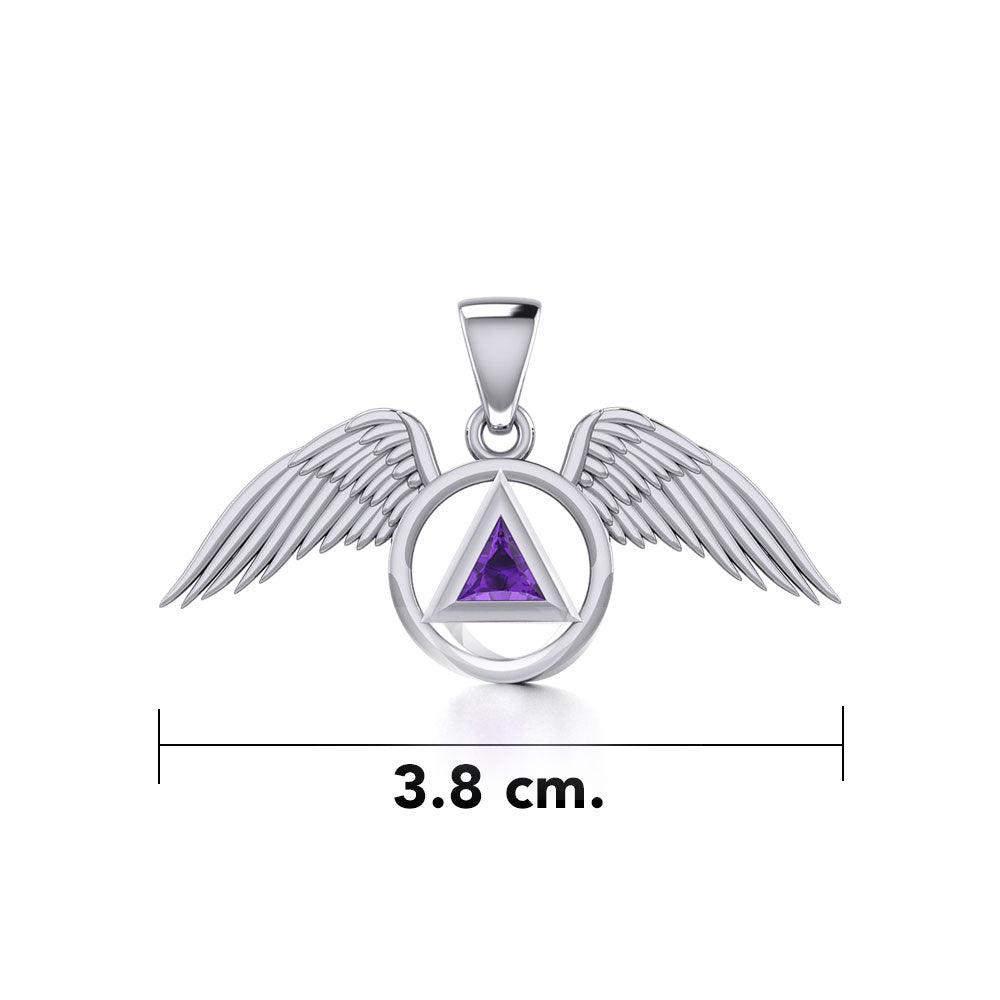 Angel Wings Recovery Pendant with Gemstone TPD5844 - Jewelry