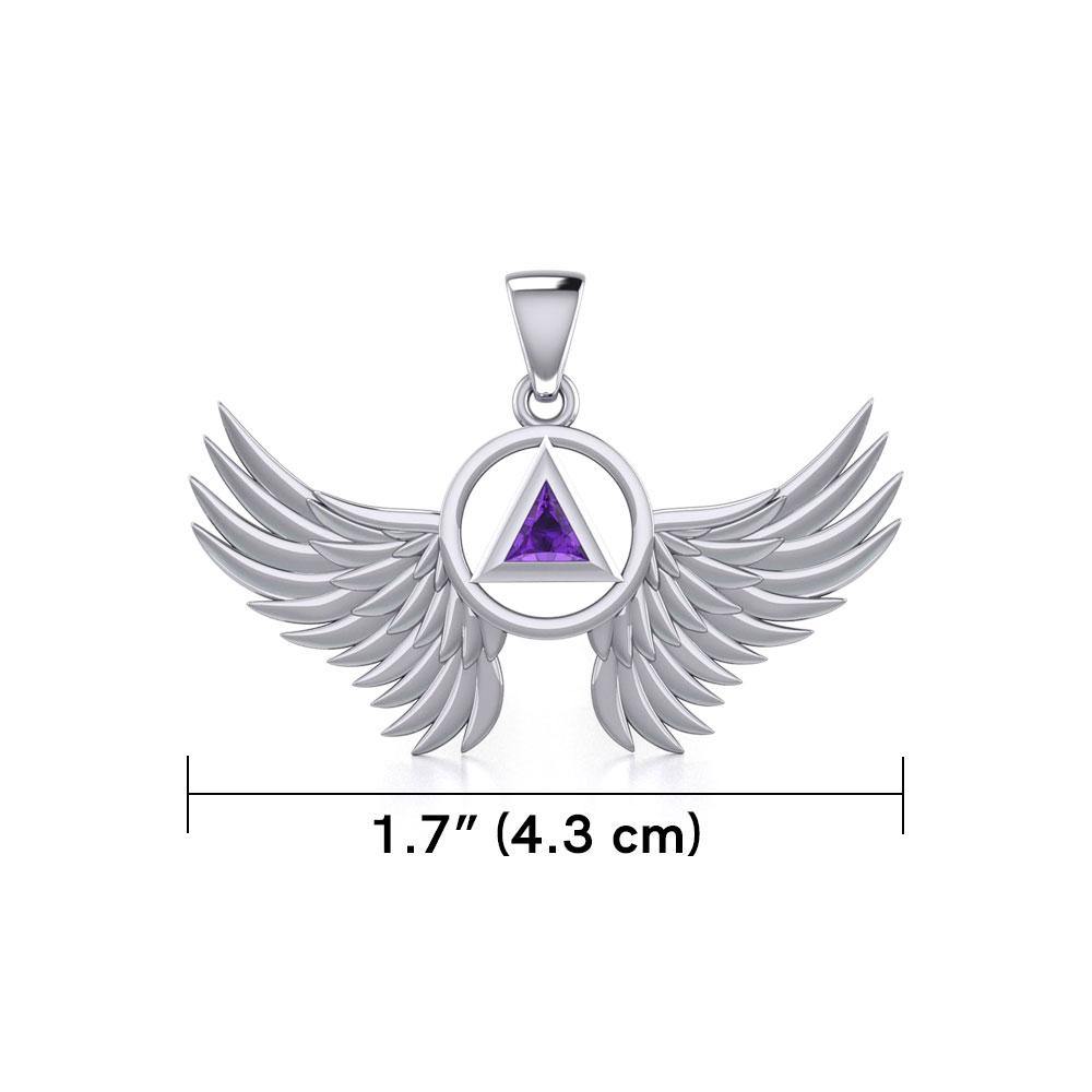 Angel Wings Recovery Pendant with Gemstone TPD5846 - Jewelry