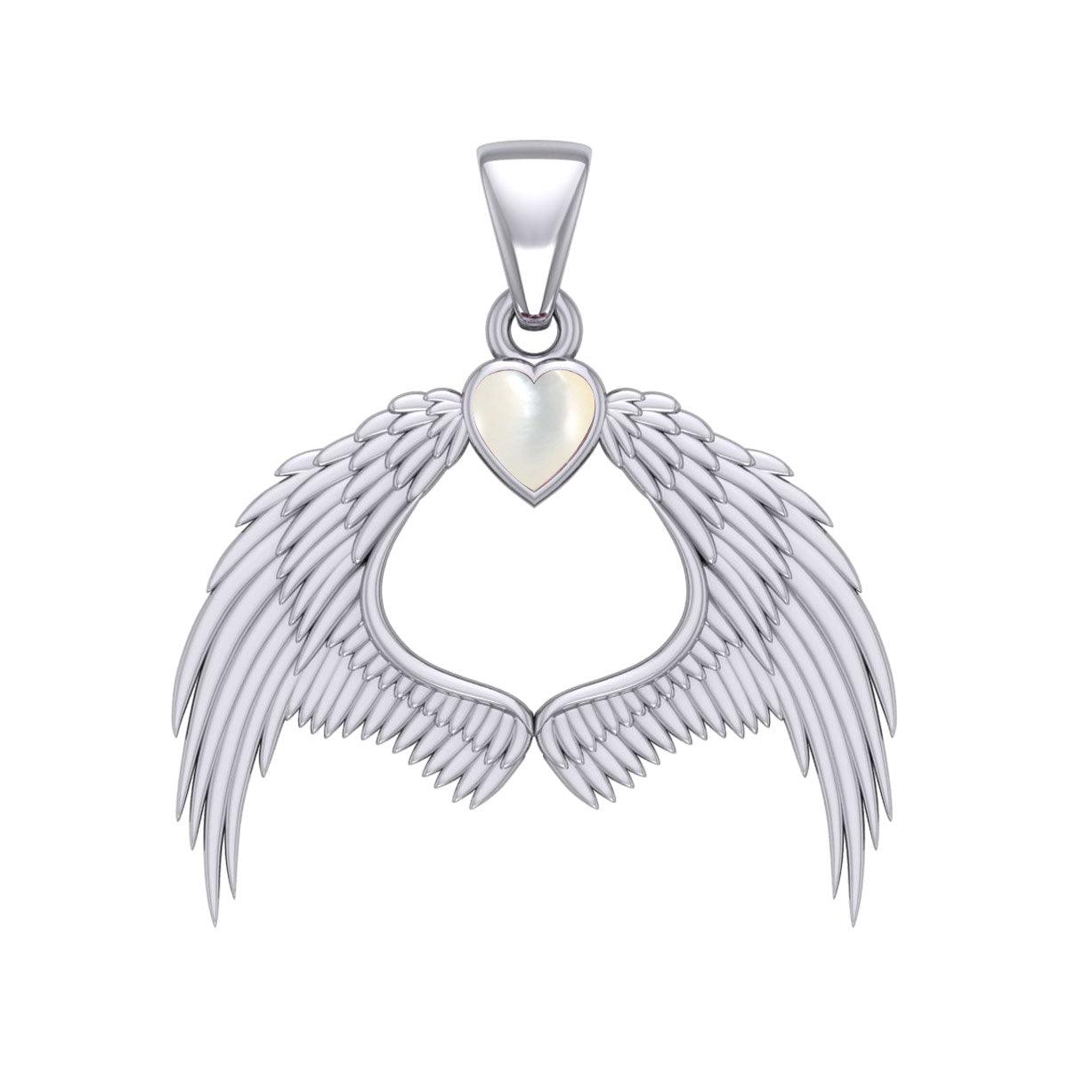 Guardian Angel Wings Silver Pendant with Birthstone TPD5871 - Jewelry