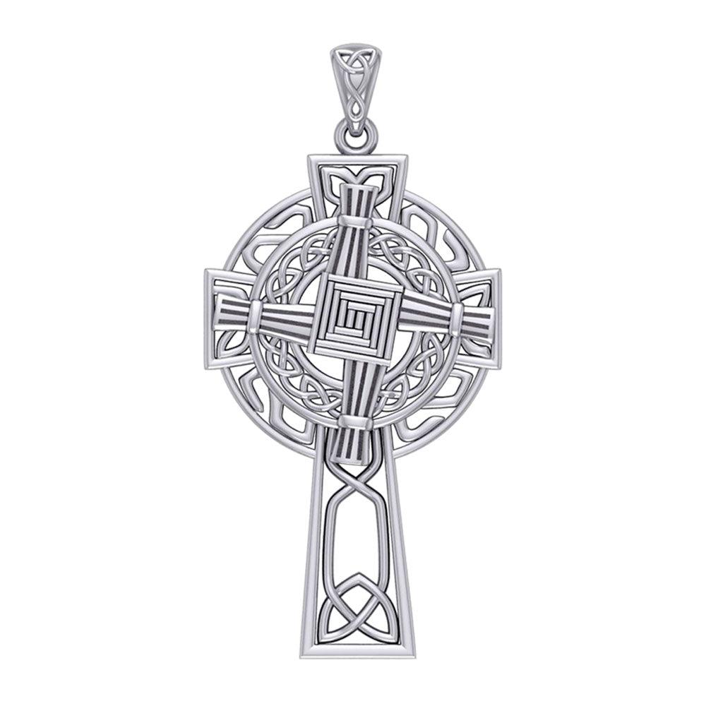 Saint Brigids Celtic Cross Silver Pendant TPD5881 - Jewelry