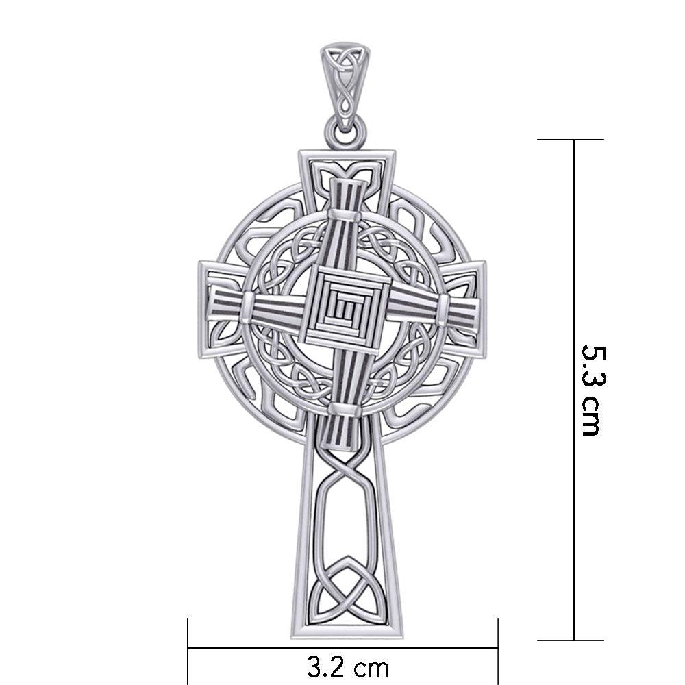 Saint Brigids Celtic Cross Silver Pendant TPD5881 - Jewelry