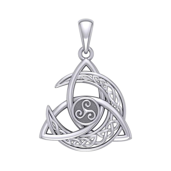 Collana Luna Celtica Triquetra In Acciaio Inossidabile - Gioiello Wiccan Pagano Donna