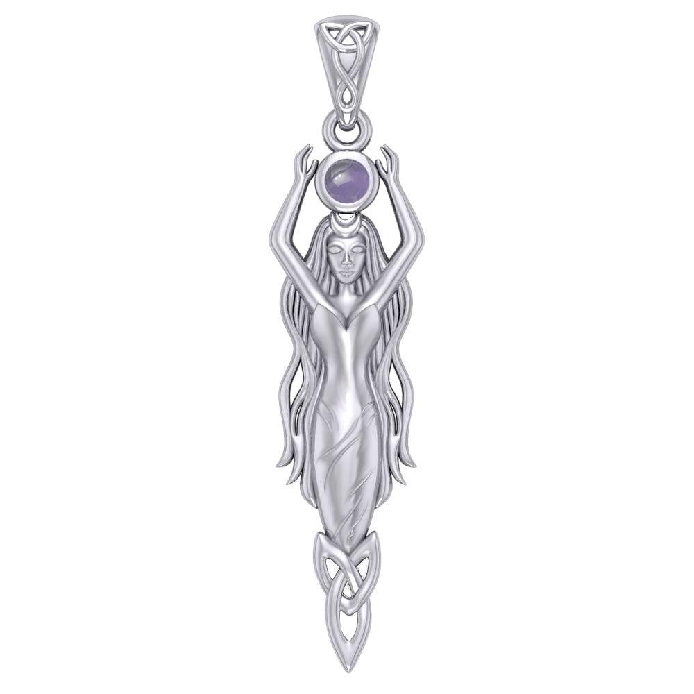 Goddess Brigid Silver pendant with Gem TPD5889 - Jewelry