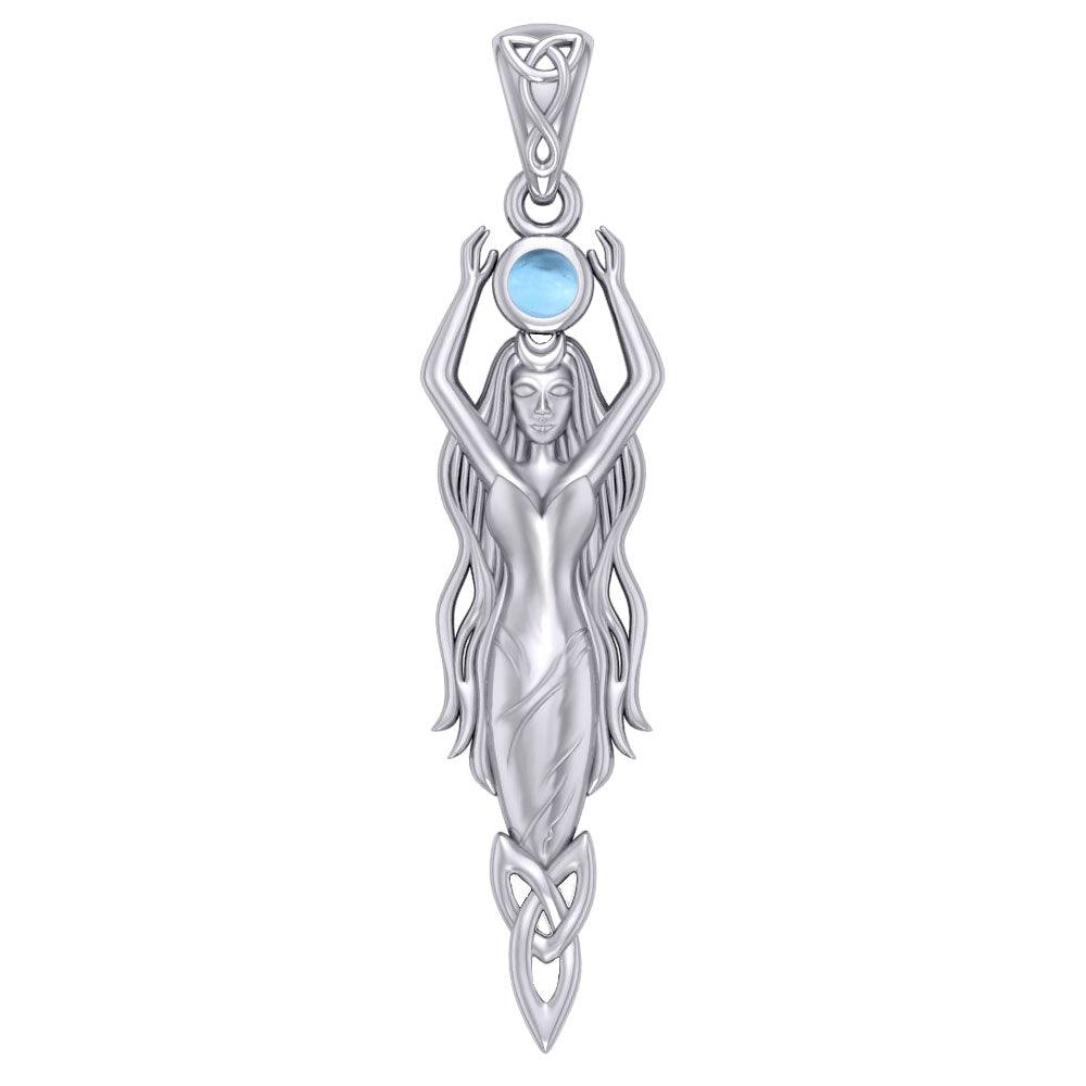 Goddess Brigid Silver pendant with Gem TPD5889 - Jewelry