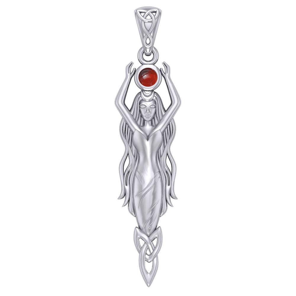 Goddess Brigid Silver pendant with Gem TPD5889 - Jewelry