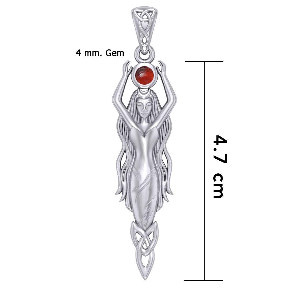Goddess Brigid Silver pendant with Gem TPD5889 - Jewelry
