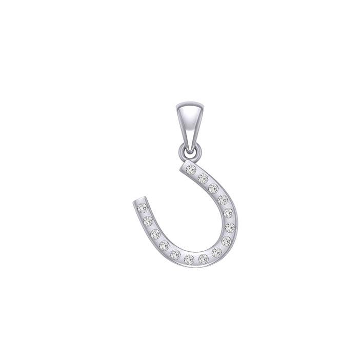 Horseshoe with Gems Silver Pendant TPD5893 - Jewelry