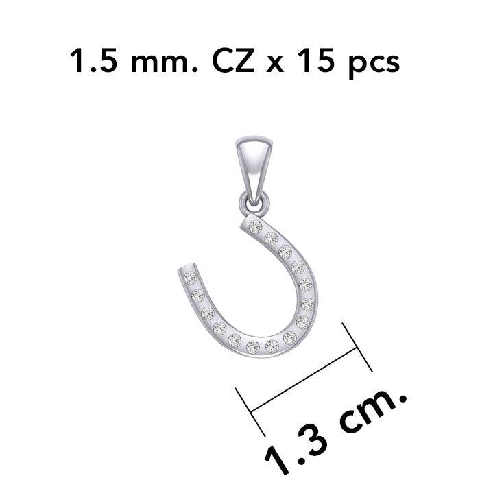 Horseshoe with Gems Silver Pendant TPD5893 - Jewelry