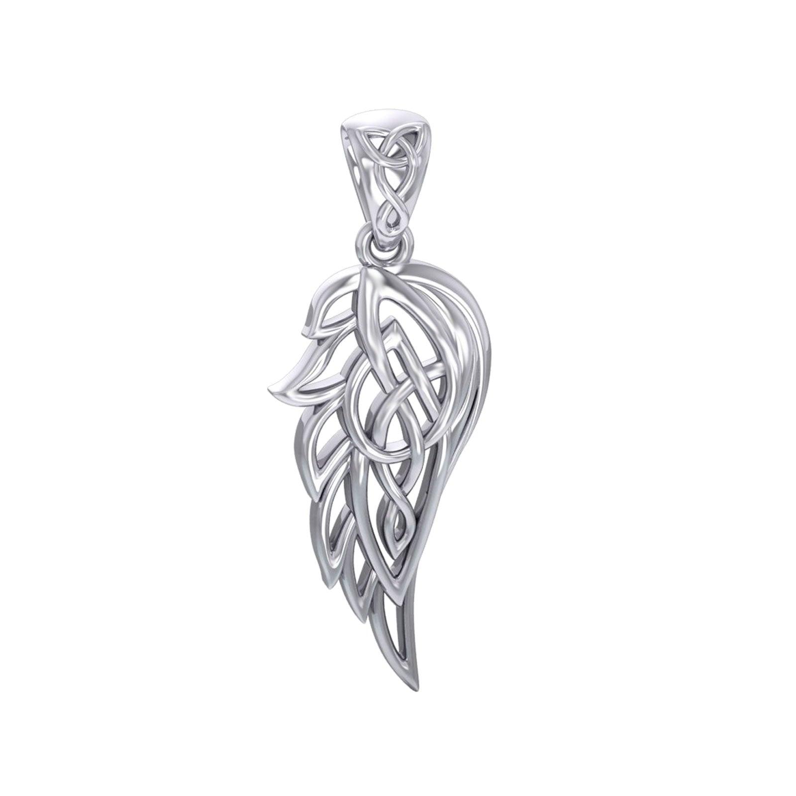 Guardian Angel Celtic Wing Silver Pendant TPD5912 - Jewelry