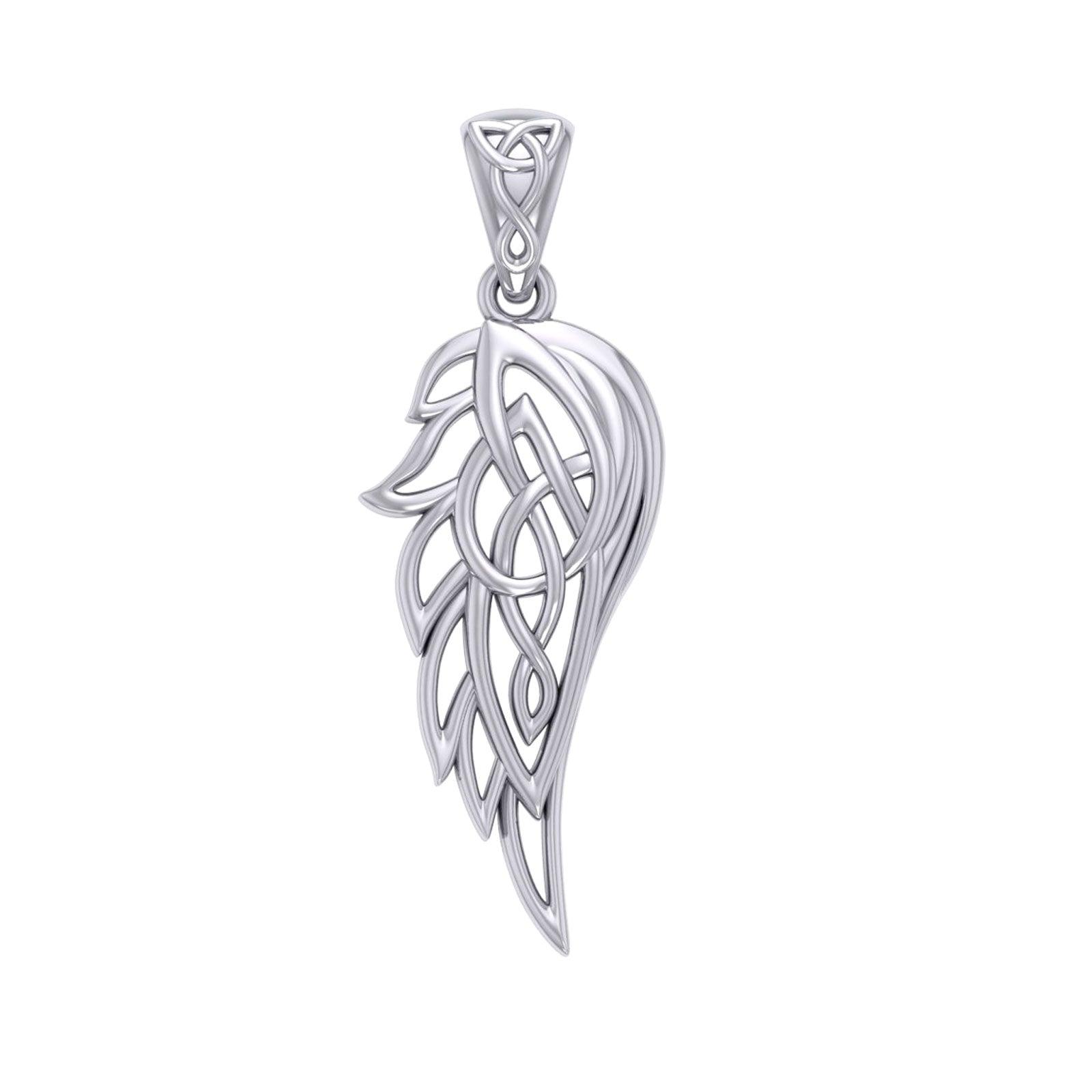 Guardian Angel Celtic Wing Silver Pendant TPD5912 - Jewelry