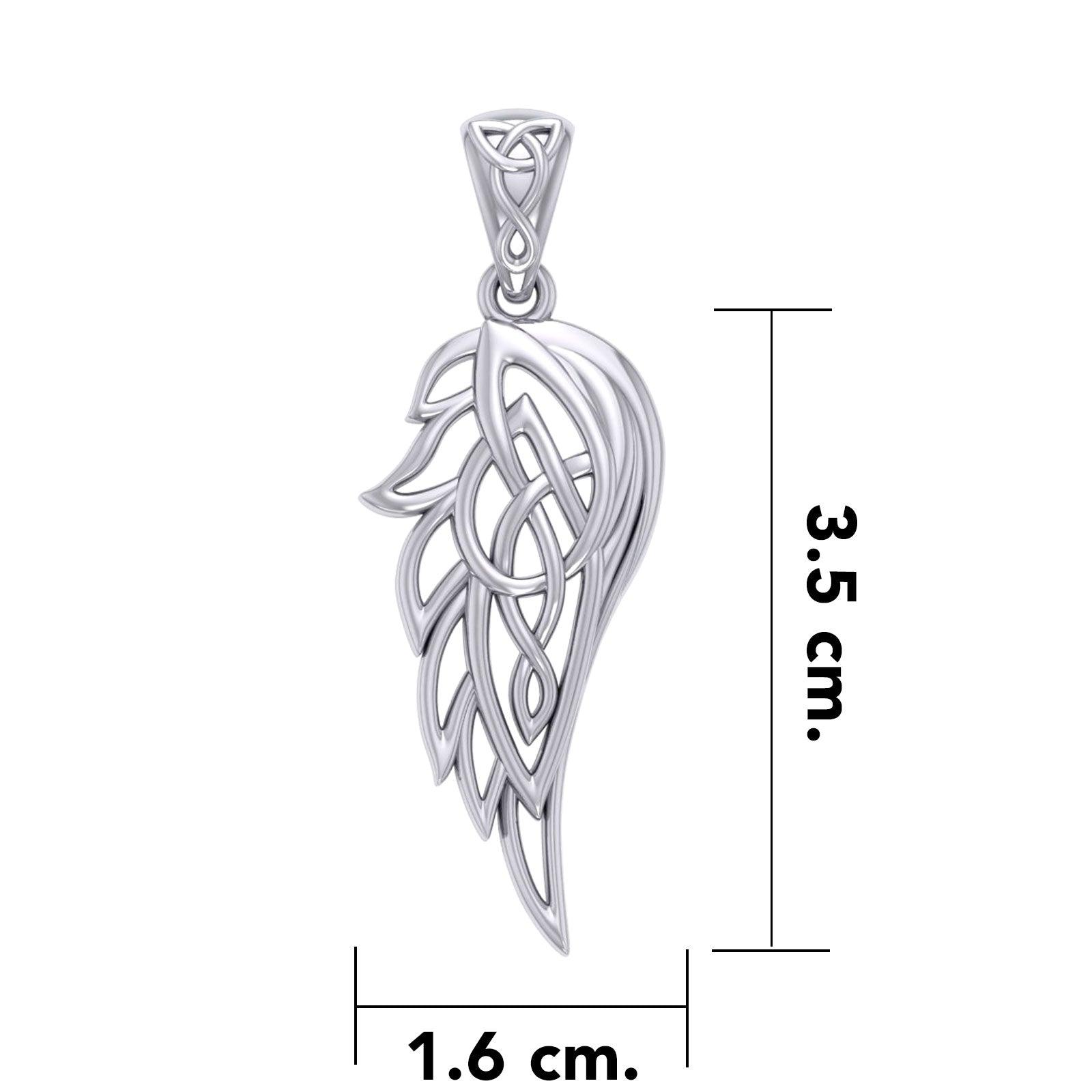 Guardian Angel Celtic Wing Silver Pendant TPD5912 - Jewelry