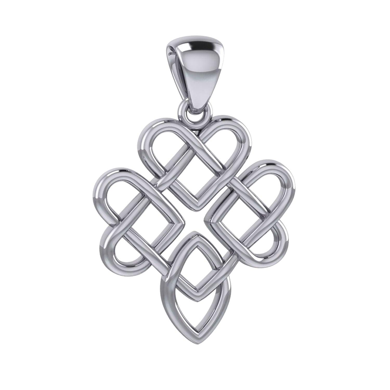 Triple Celtic Knotwork Heart Silver Pendant TPD5914 - Jewelry