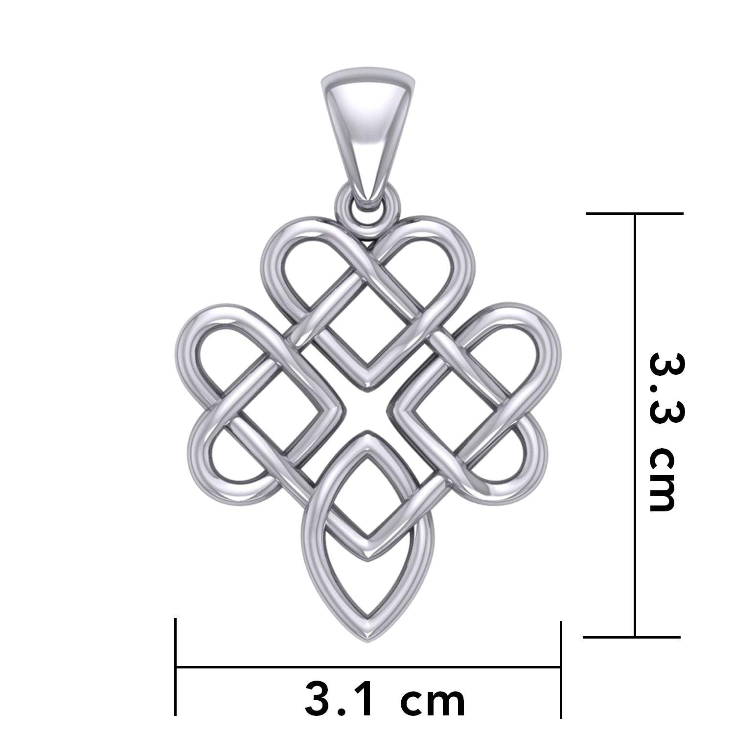 Triple Celtic Knotwork Heart Silver Pendant TPD5914 - Jewelry