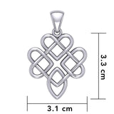 Triple Celtic Knotwork Heart Silver Pendant TPD5914 - Jewelry