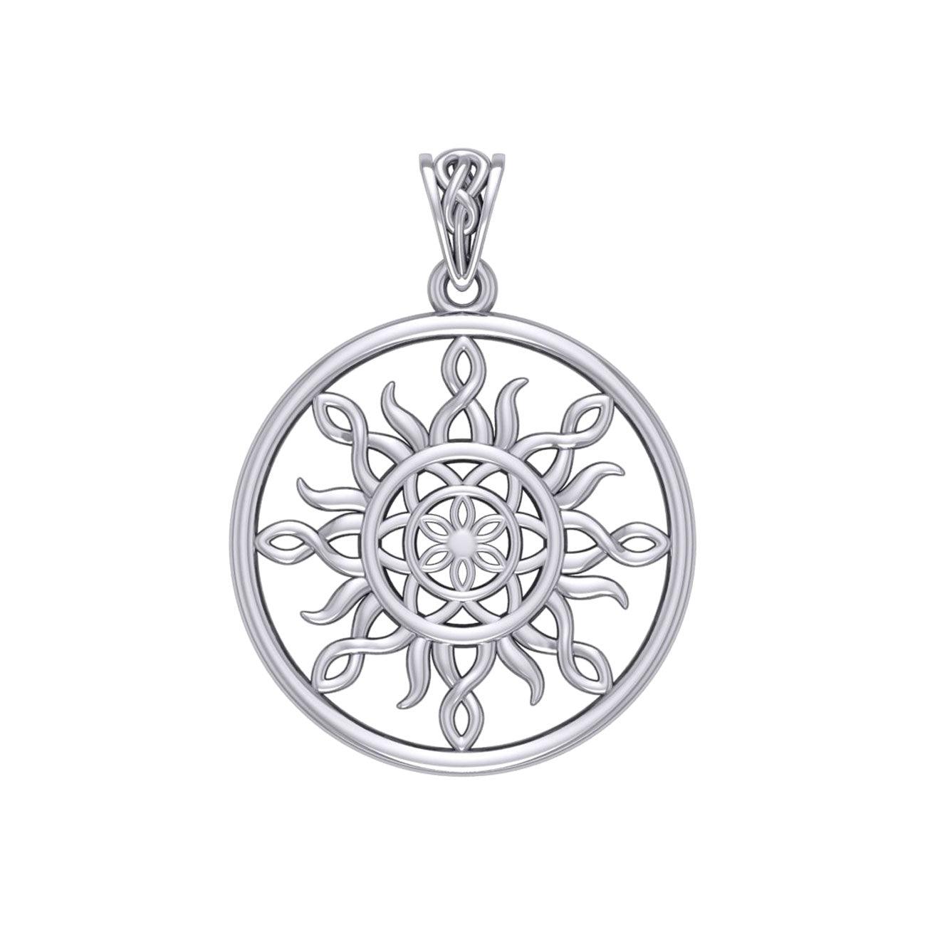 The Sun and Flower of Life Silver Pendant TPD5925 - Jewelry