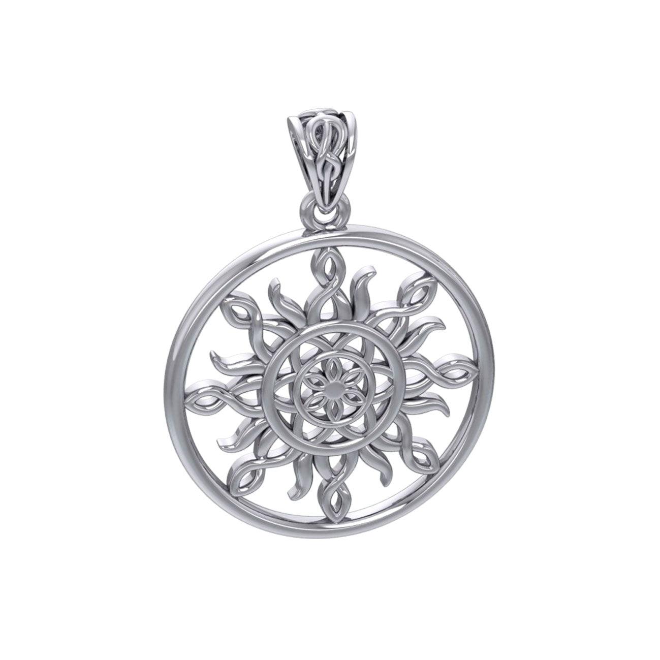 The Sun and Flower of Life Silver Pendant TPD5925 - Jewelry
