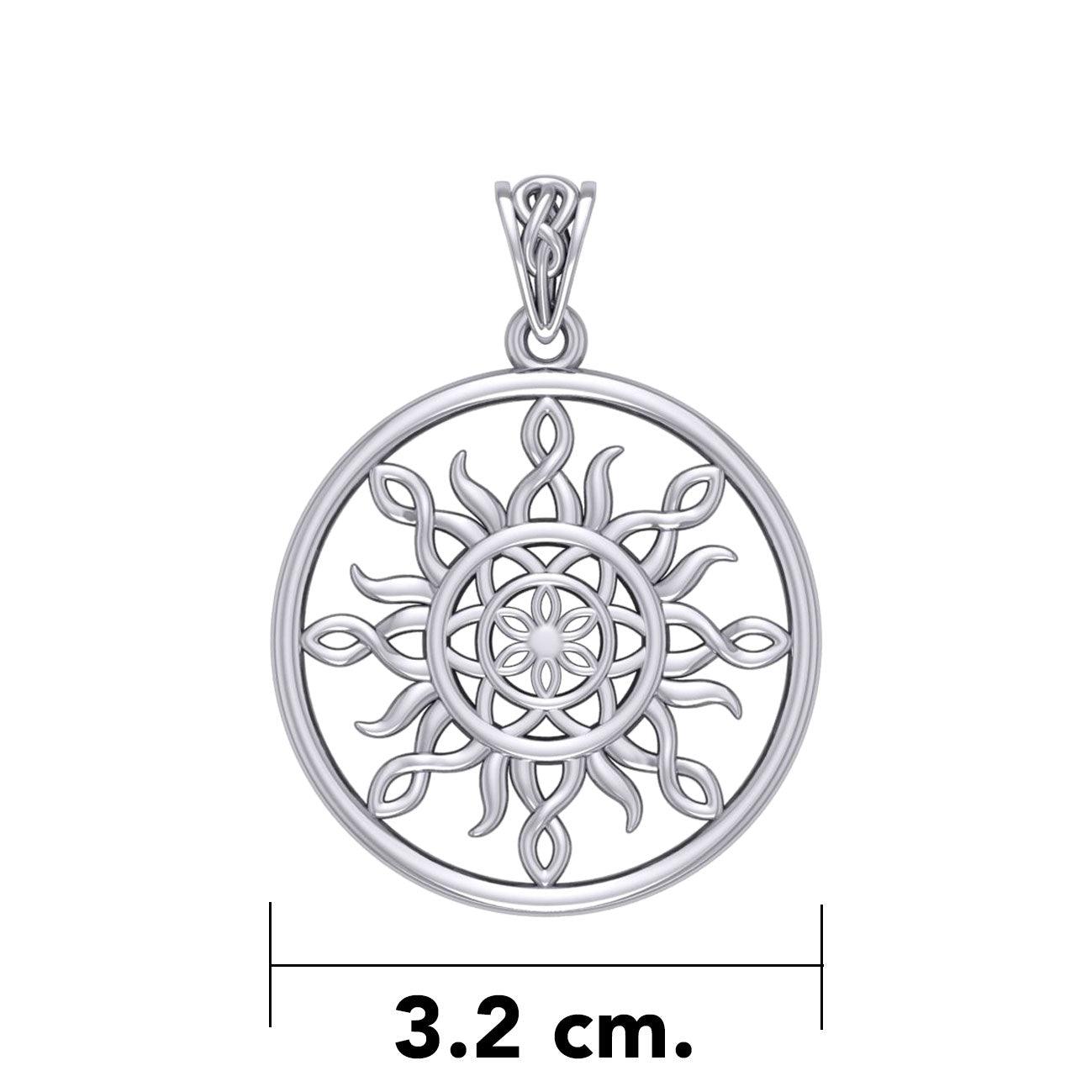 The Sun and Flower of Life Silver Pendant TPD5925 - Jewelry