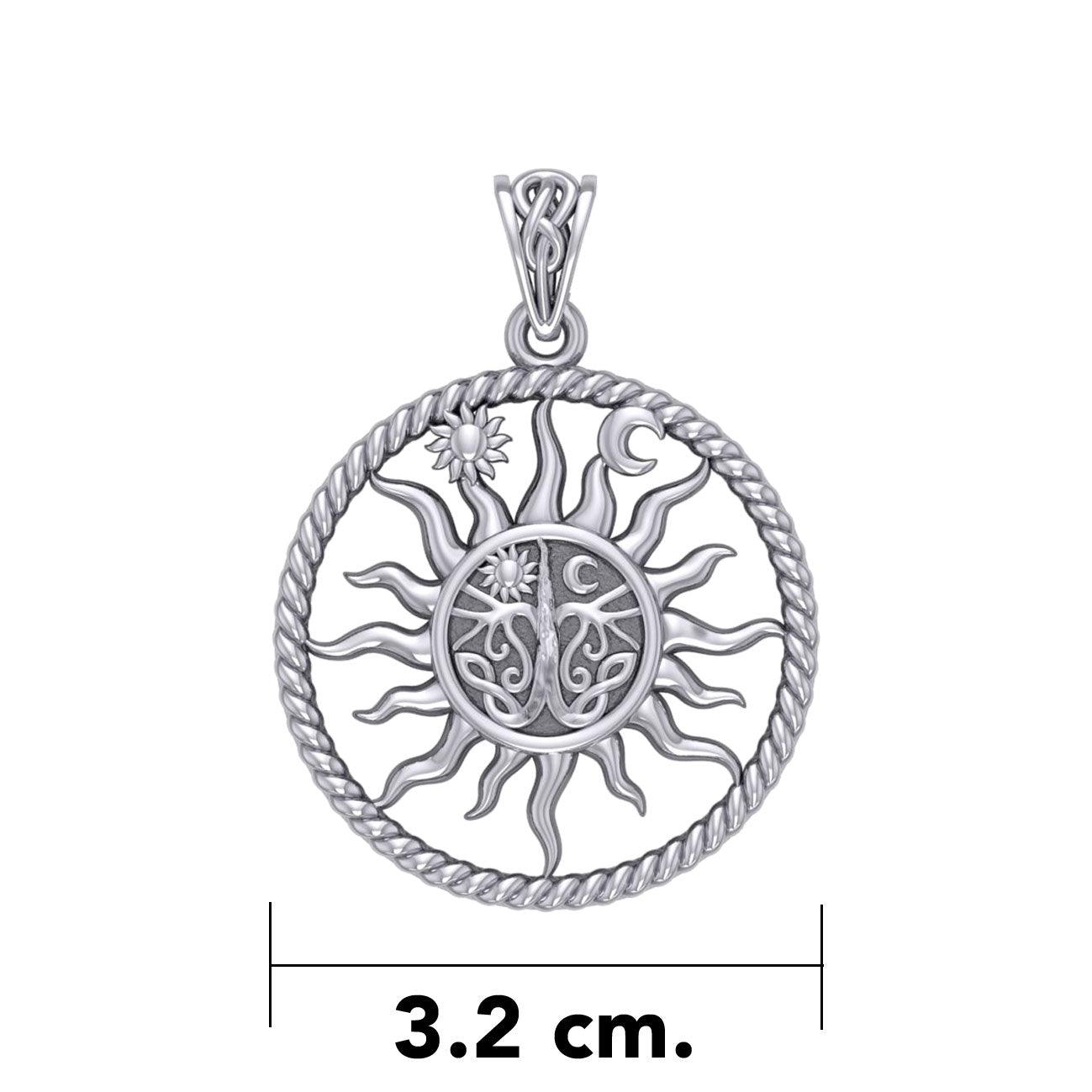 The Sun and Tree of Life Silver Pendant TPD5926 - Jewelry