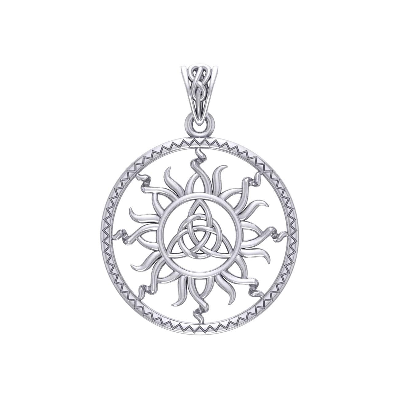 The Sun and Celtic Triquetra Silver Pendant TPD5928 - Jewelry
