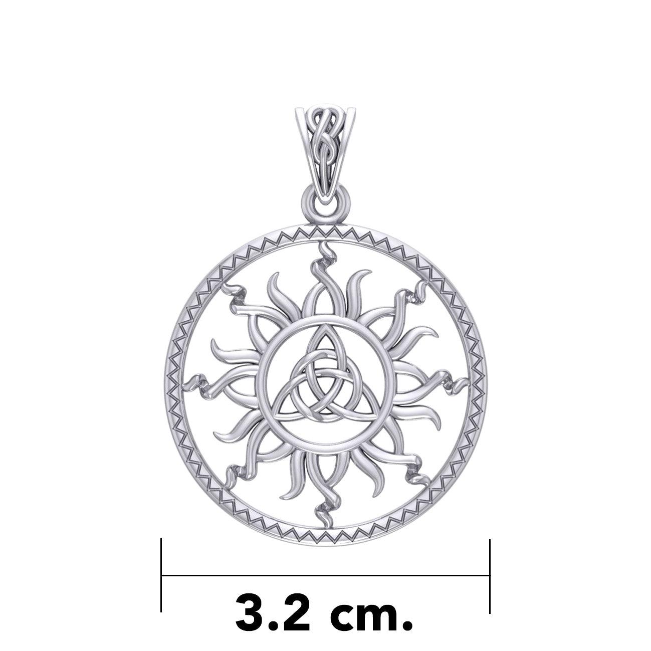 The Sun and Celtic Triquetra Silver Pendant TPD5928 - Jewelry