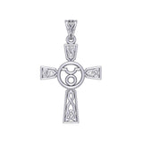 Celtic Cross Taurus Astrology Zodiac Sign Silver Pendant TPD5949