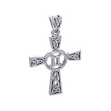 Celtic Cross Gemini Astrology Zodiac Sign Silver Pendant TPD5950 - Jewelry