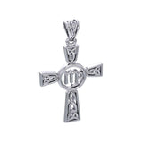 Celtic Cross Virgo Astrology Zodiac Sign Silver Pendant TPD5953 - Jewelry