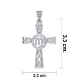 Celtic Cross Virgo Astrology Zodiac Sign Silver Pendant TPD5953 - Jewelry