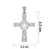 Celtic Cross Libra Astrology Zodiac Sign Silver Pendant TPD5954 - Jewelry
