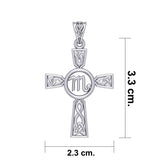 Celtic Cross Scorpio Astrology Zodiac Sign Silver Pendant TPD5955 - Jewelry