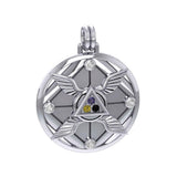Growth and Protection Triangle Wings Silver Pendant with Gem TPD5957 - Jewelry