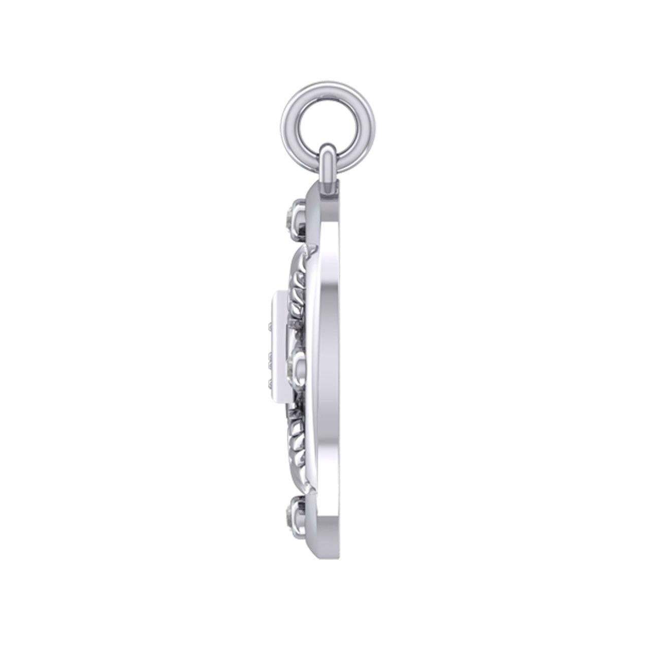 Growth and Protection Triangle Wings Silver Pendant with Gem TPD5957 - Jewelry