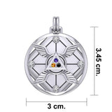 Growth and Protection Triangle Wings Silver Pendant with Gem TPD5957 - Jewelry