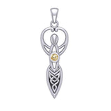 Celtic Goddess with Birthstone Silver Pendant TPD5959 - Jewelry