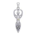 Celtic Goddess with Birthstone Silver Pendant TPD5959 - Jewelry