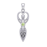 Celtic Goddess with Birthstone Silver Pendant TPD5959 - Jewelry