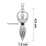 Celtic Goddess with Birthstone Silver Pendant TPD5959 - Jewelry