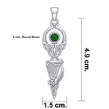 Celtic Goddess with Irish Harp Silver Pendant TPD5961 - Jewelry
